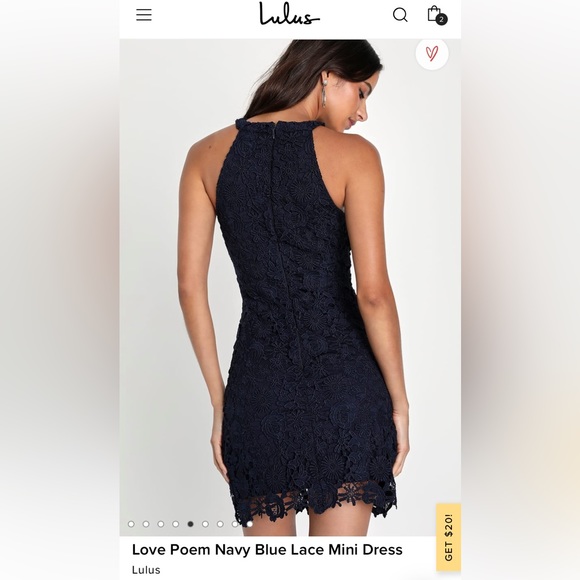 Lulus Love Poem Navy dress - Picture 2 of 4